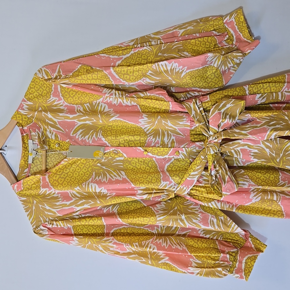 Boden Ava Tiered Maxi Dress In Pinapple Print Size 14 - Picture 6 of 16